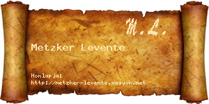 Metzker Levente névjegykártya