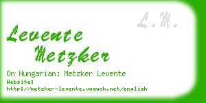 levente metzker business card